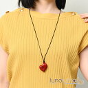 lunolumo ネックレス ペンダント レディース ハート 赤 真紅 樹脂 可愛い プレゼント 紐ネックレス N アクセサリー
