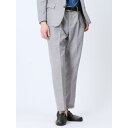【10%OFFクーポン!11/27(木)1:59まで】TAKA-Q MEN TechLinen スリムフィット ノータックパンツ ライトグレー(セットアップ可能...