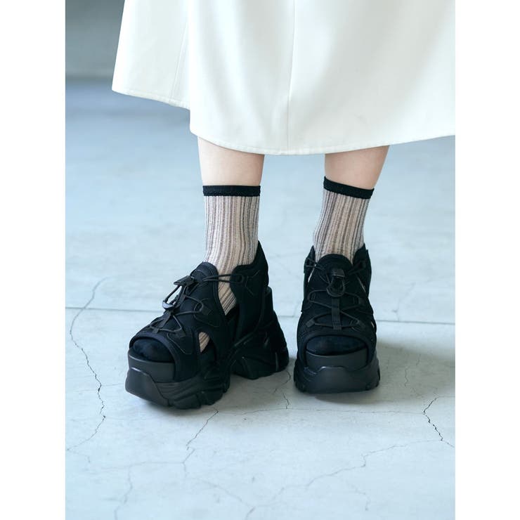 Mafmof Mafmof(マフモフ)10.5cm厚底ボリュームソールスポーツサンダル シューズ・靴