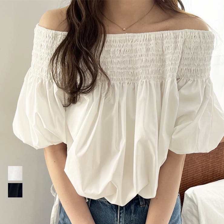 GeeRA 【nelliy.】ドロストオフショルブラウス トップス