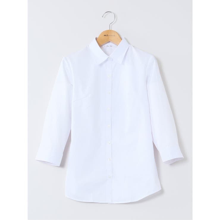 TAKA-Q WOMEN 嬉しい機能 レギュラーカラー 7分袖シャツ トップス