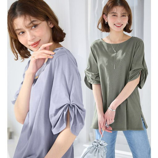 Viola e Viola 綿100%袖タックチュニック トップス Viola e Viola 綿100%袖タックチュニック トップス