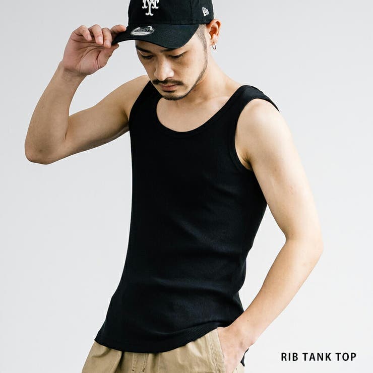 Rocky Monroe タンクトップ ノースリーブ 無地 メンズ レディース インナー レイヤード テレコ 重ね着 ジャストフィット カジュアル ストリート ...