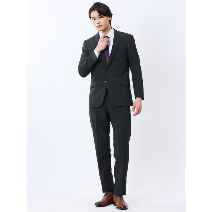 【10%OFFクーポン!11/27(木)1:59まで】TAKA-Q MEN ストレッチウォッシャブル レギュラーフィット 2ボタン2ピーススーツ シャドーストラ...