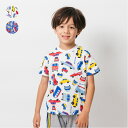 こどもの森e-shop 日本製車総柄プリント半袖Tシャツ トップス
