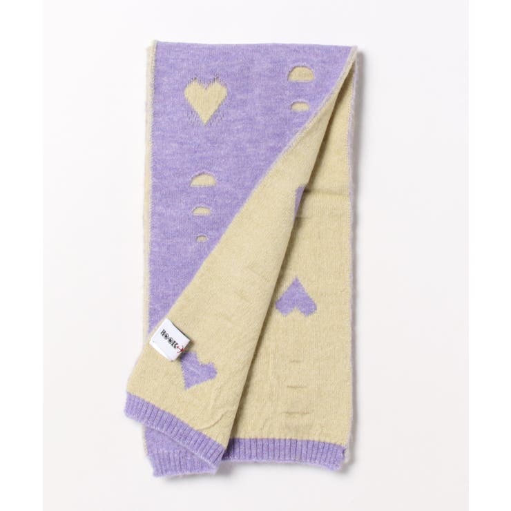 HOOK ダメージ風ハート模様マフラー【AW】 小物