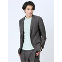 TAKA-Q MEN TechLinen スリムフィット 2ボタンジャケット 茶(セットアップ可能) スーツ