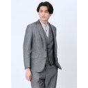 TAKA-Q MEN TechLinen スリムフィット 2ボタンジャケット グレー(セットアップ可能) スーツ