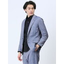 【10%OFFクーポン!11/27(木)1:59まで】TAKA-Q MEN TechLinen スリムフィット 2ボタンジャケット 青(セットアップ可能) スー...