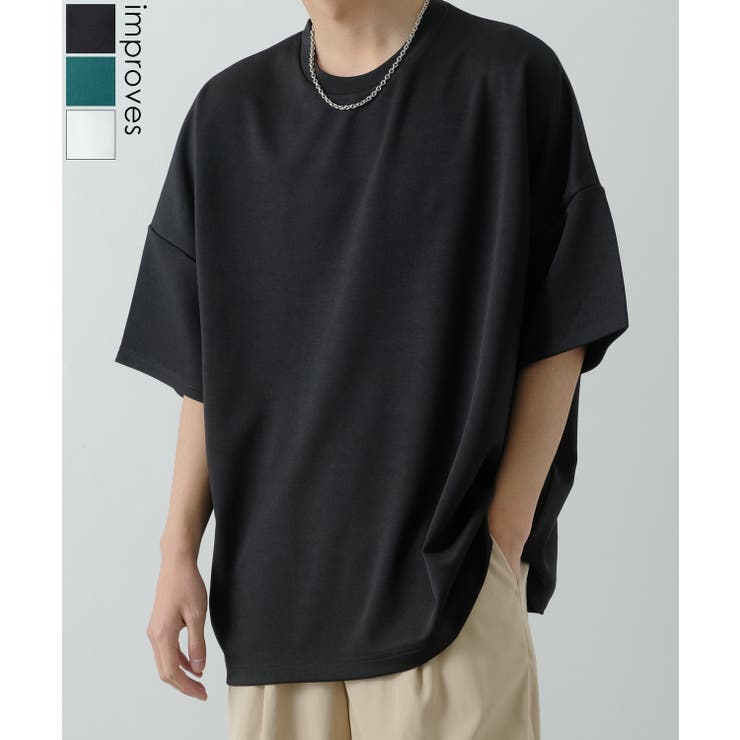 【10％OFFクーポン！11/27(木)1:59まで】improves 半袖Tシャツ メンズ NULL ヌル ポンチ ドルマンスリーブ カットソー ビッグ オーバーサイズ きれいめ カジュアル シンプル ノームコア ナチュラル モード 韓国 トップス