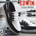 ShoeSquare EDWIN エドウィン スニーカー メンズ デッキシューズ スリッポン カジュアルシューズ 軽量 防滑 ウォーキングシューズ 男性 靴 紳...