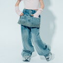 【8/11まで5%OFFクーポン】URBAN CHERRY ヴィンテージライクウォッシュデニムスカートドッキングパンツ パンツ・ズボン