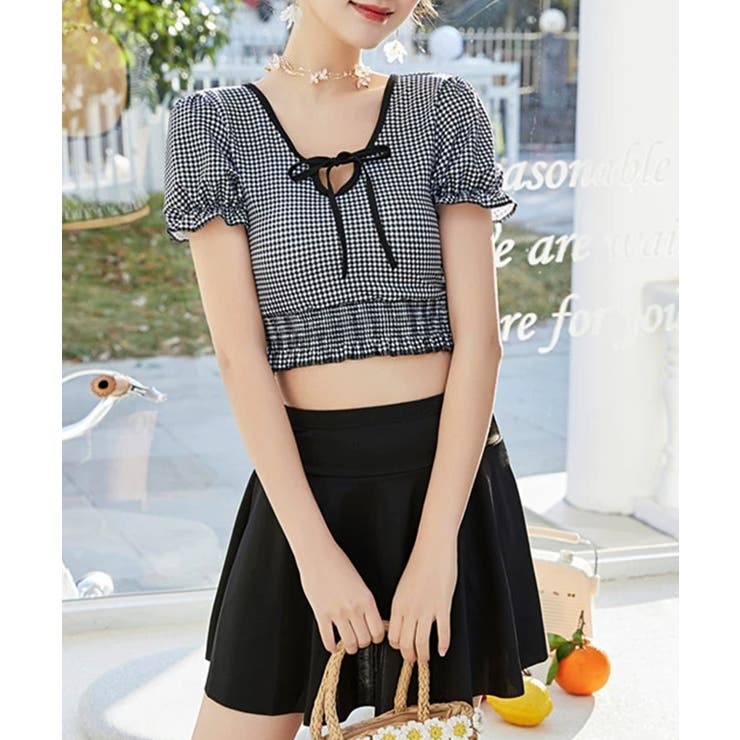 SUNSHINE CLOSET ギンガムチェック水着セット露出控えめ水着 水着