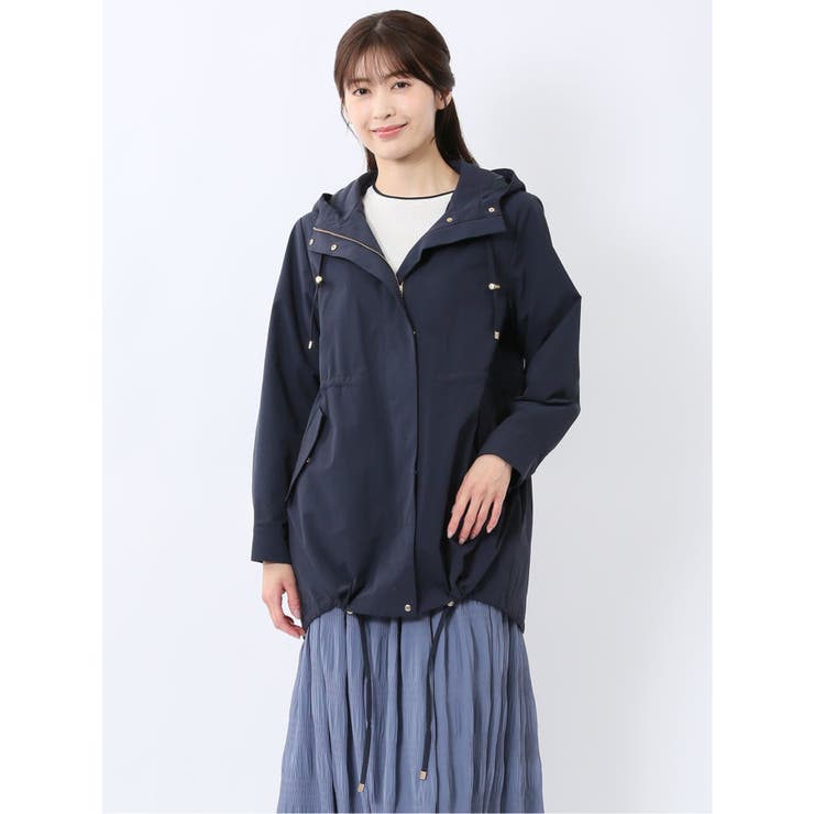 TAKA-Q WOMEN フーデット ハーフコート アウター(コート・ジャケットなど)