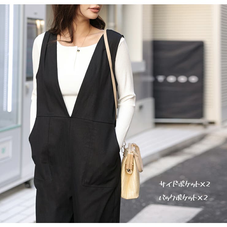 【10％OFFクーポン！5/16(土)1:59まで】HENANA サロペット レディース オールイン...