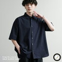 Rocky Monroe カジュアルシャツ 半袖 無地 メンズ レディース オーバーサイズ ビッグシルエット リラックス ゆったり レギュラーカラー ストレッチ...