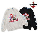 HOOK OUTLET【HOOK】 袖にクモワッペン入りスウェット メンズ レディース カップル ペアルック ビッグシルエットオーバーサイズ トレーナー お揃い...