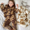 【8/11まで5%OFFクーポン】aimoha kids OUTLET【aimoha-KIDS-】【新作】 韓国子供服 かわいいクマ総柄フリースルームウェア ルームウェア・パジャマ