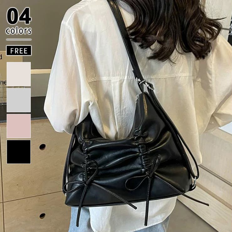 COCOMOMO リュックにもなる2wayバッグ ショルダーバッグ リュック 2way ショルダー バッグ リボン レディース リボンバッグ 斜め掛け 肩掛け 軽量 ギャザー 3way 肩掛けバッグ 肩掛けショルダーバッグ ファスナー付き りぼん 韓国