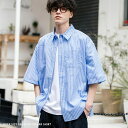 Rocky Monroe ビッグシャツ 半袖 オーバーサイズ メンズ レディース 無地 ストライプ チェック ビッグシルエット リラックス ゆったり 軽い レギ...