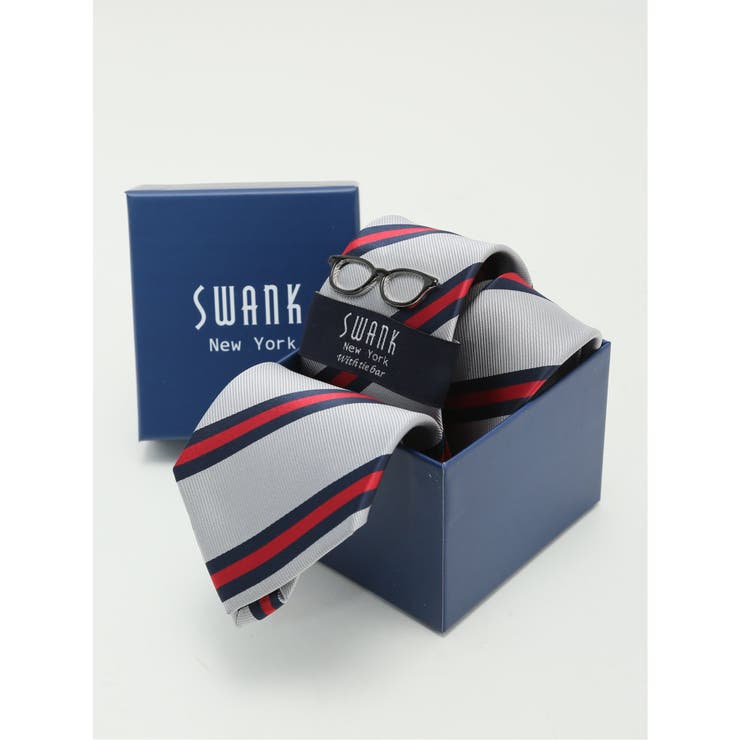 【10％OFFクーポン！2/23(月)1:59まで】TAKA-Q MEN スワンク/SWANK ネクタイ＆タイバーセット スーツ