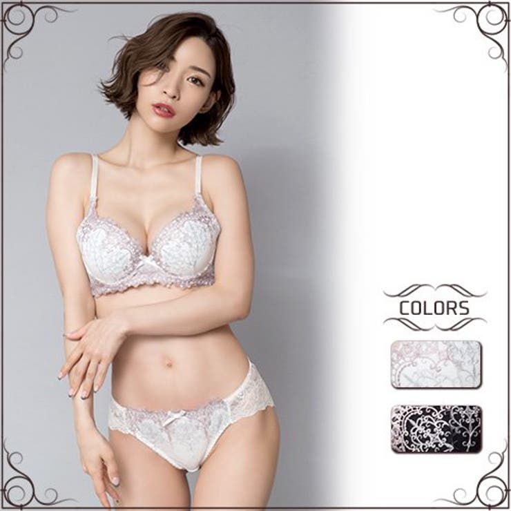 GRAXIA スカラップレースがゴージャスな雰囲気のブラ・ショーツセット(ブラセット) インナー・下着