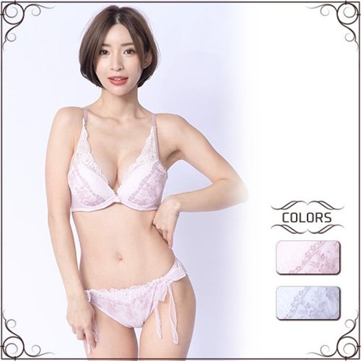GRAXIA 繊細なレースとパステル調の色合いでソフトな印象のブラ・ショーツセット(ブラセット) インナー・下着
