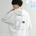 Rocky Monroe 接触冷感 プルオーバーパーカー 半袖 メンズ レディース フーディー バックプリント オーバーサイズ ビッグシルエット ゆったり ルー...