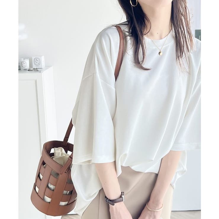 【10％OFFクーポン！9/11(金)1:59まで】Classical Elf 艶感素材で美しいシルエット。ダンボールビッグTシャツ トップス