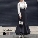 JUNOAH 裾ティアードサスペンダースカート スカート
