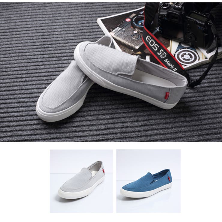 aimoha ドビーボーダースリッポン スニーカー メンズ スリッポン 靴 シューズ 秋冬 秋 シューズ・靴