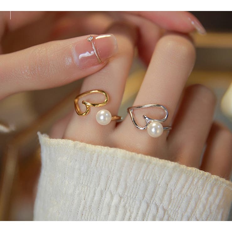 Ulysses パールハートリング【韓国ファッション】 アクセサリー