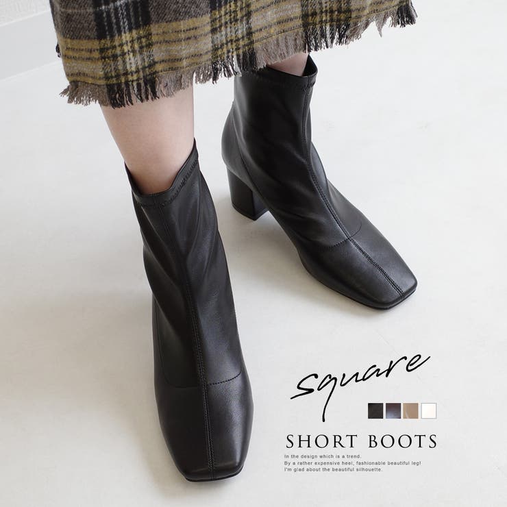 AmiAmi ストレッチ ショートブーツ レディース シューズ・靴