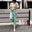 【5/15限定 15%OFFクーポン】La-gemme テーパードパンツ サスペンダー センタープレス ボトムス ゴム仕様 レディース おすすめ おしゃれ ブラ...