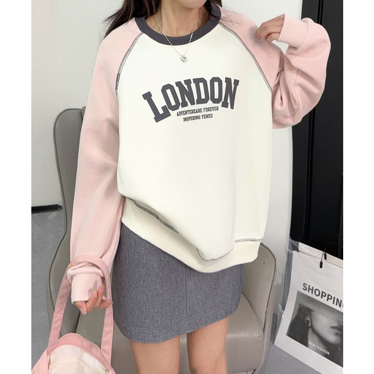 aimoha ロゴデザインスウェット トップス