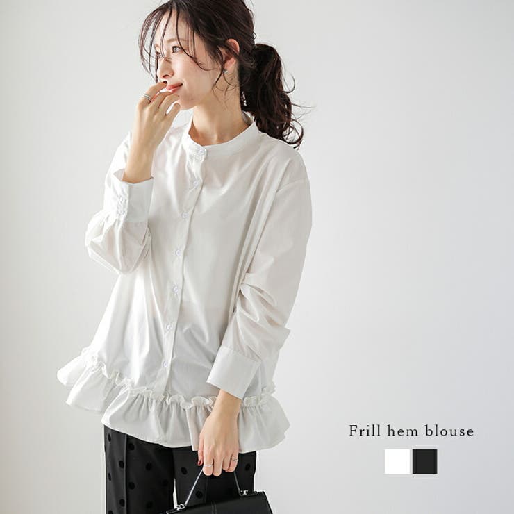 【5％OFFクーポン！9/24(水)1:59まで】SUGAR BISKET ブラウス フリル バンドカラー トップス オケージョン 長袖 シャツ レディース おすすめ おしゃれ 2025春夏新作 【lsssaw24-883】 トップスのサムネイル