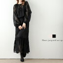【8/11まで5%OFFクーポン】SUGAR BISKET 華やか大人のセットアップ リーフ柄シアーブラウス 刺繍 レディース おすすめ おしゃれ ブラック フリーサイズ 2024春夏新作 【lswp303-588】 トップス