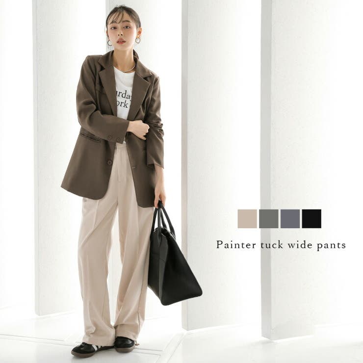 SUGAR BISKET ペインター タック ワイドパンツ ボトムス キレイめ カジュアル 立体感 レディース おすすめ おしゃれ 2025秋冬新作 【lsbtss24-945】 パンツ・ズボン