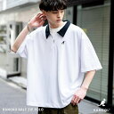 Rocky Monroe KANGOL カンゴール ポロシャツ ハーフジップ 半袖 メンズ レディース 鹿の子 カノコ オーバーサイズ ビッグシルエット ワイド...