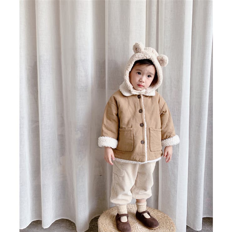 【10%OFFクーポン!12/11(木)1:59まで】aimoha kids 【aimoha-KIDS-】韓国子供服 無地暖かいボアジャケット コート 韓国子供...