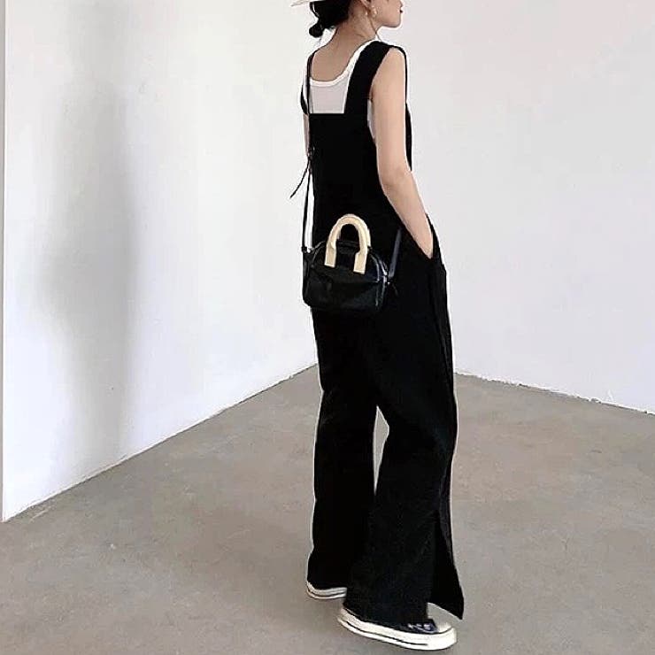 SHEENA 裾スリットリラックスサロペット　春　夏　秋　冬　オーバーオール　オールインワン　ワンピース　レイヤード　パンツ　ゆったり　楽ちん　大きめ　カジュアル　大人カジュアル　ママ　　主婦　マタニティ　　韓国　韓国ファッション　 ワンピース・ドレス shoplistselect-10008858 SHOPLIST サンプル画像3