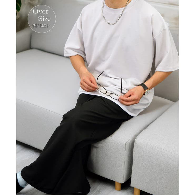 【10%OFFクーポン!11/27(木)1:59まで】GROOVY STORE 【オーバーサイズ】Tシャツ半袖 レイヤード風Tシャツ ジョーゼット #無地 Tシ...