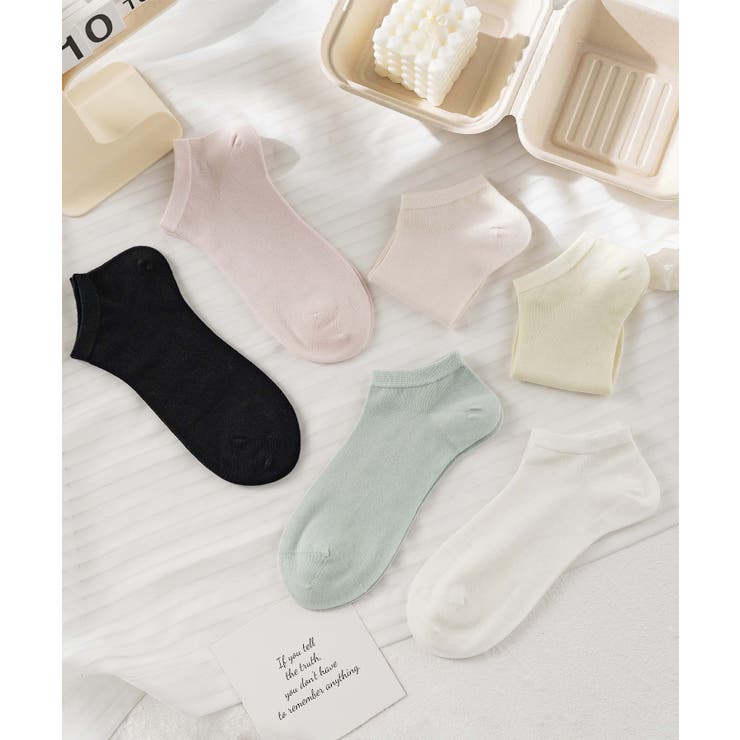 【20％OFFクーポン！12/25(木)限定！】aimoha 6足セット【MOSOX】シルク混パステルカラーアンクルソックス インナー・下着