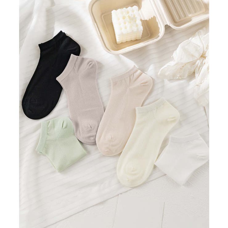【20％OFFクーポン！12/25(木)限定！】aimoha 6足セット【MOSOX】無地シルク混アンクルソックス インナー・下着