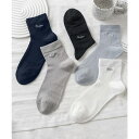 aimoha 5足セット【MOSOX】ロゴ刺繍デザインレーヨン混ソックス インナー・下着