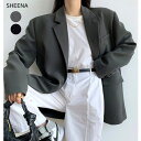 SHEENA ルーズシルエットテーラードジャケット 春 秋 冬 長袖 オーバーサイズ ゆったり スタイルアップ カジュアル 大人カジュアル ストリート 韓国 トレンド オケージョン オフィス セレモニースーツ OL 主婦 学生 入学 卒業 オフィス(4)