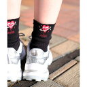【5/10限定 15%OFFクーポン】HOOK HOOK -original- メルティハート刺繍リブハイソックス インナー・下着