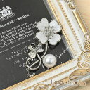 lunolumo ブローチ レディース 花 フラワー 白 パール シルバー 可愛い フェミニン プレゼント B アクセサリー