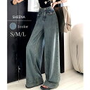 【マラソン期間中 5%OFFクーポン】SHEENA スーパーワイドデニムバギーパンツ 春 夏 秋 冬 オールシーズン ハイウエスト 体型カバー 脚長効果 美脚 スタイルアップ カジュアル 大人カジュアル ストリート スポーティー 韓国 韓国ファッション