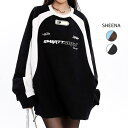 SHEENA オーバーサイズゲームシャツトレーナー 秋 冬 春 長袖 トップス スウェット 裏毛 トレーナー ゆったり 体型カバー カジュアル ストリート スポ...